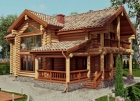 Проект деревянного дома из бревна с баней